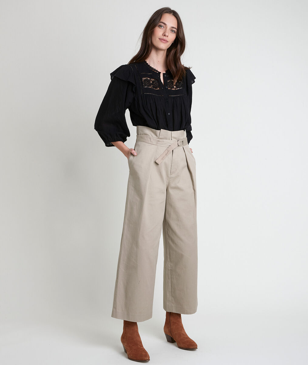 Flore wide-legged beige trousers | 1-2-3 Flore wide-legged beige trousers PhotoZ | 1-2-3