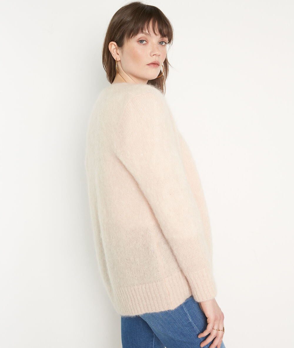 Rozelle powder mohair blend cardigan poudre.