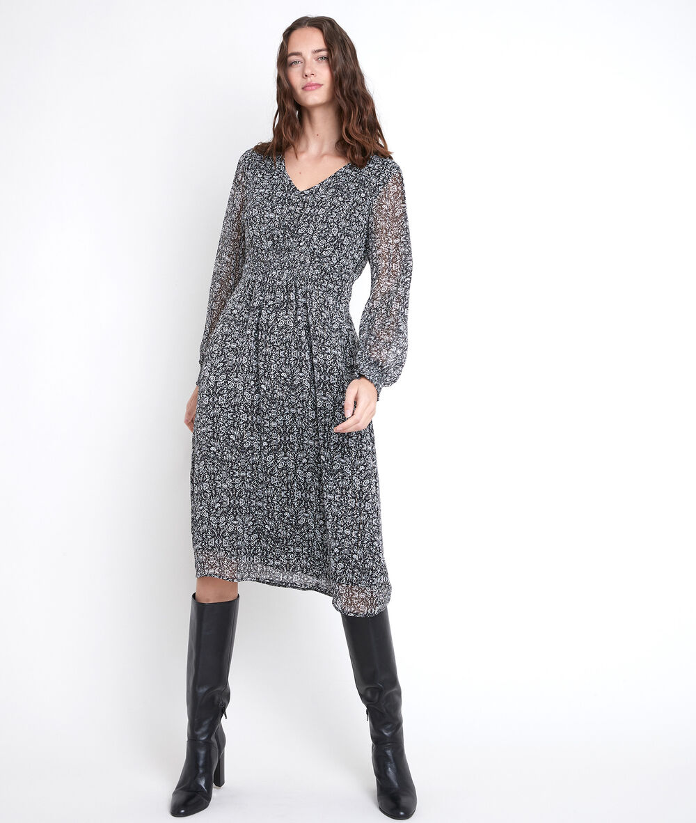 Ninon bis floral print dress noir.