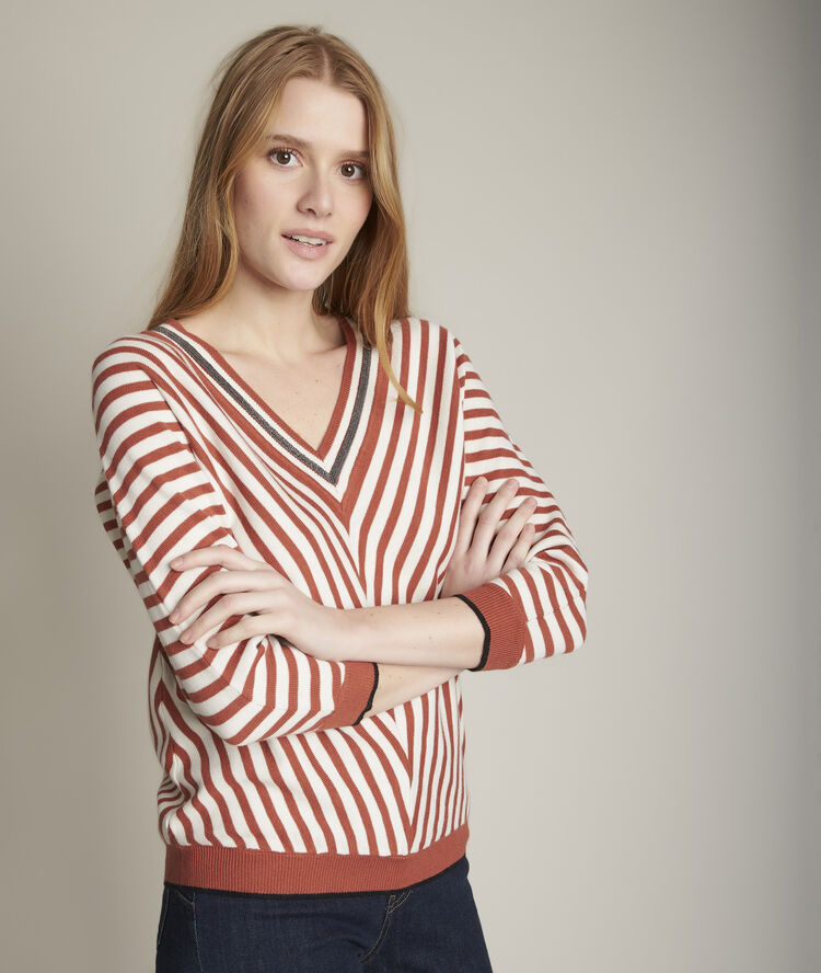 Dollar striped v-neck jumper watermelon.