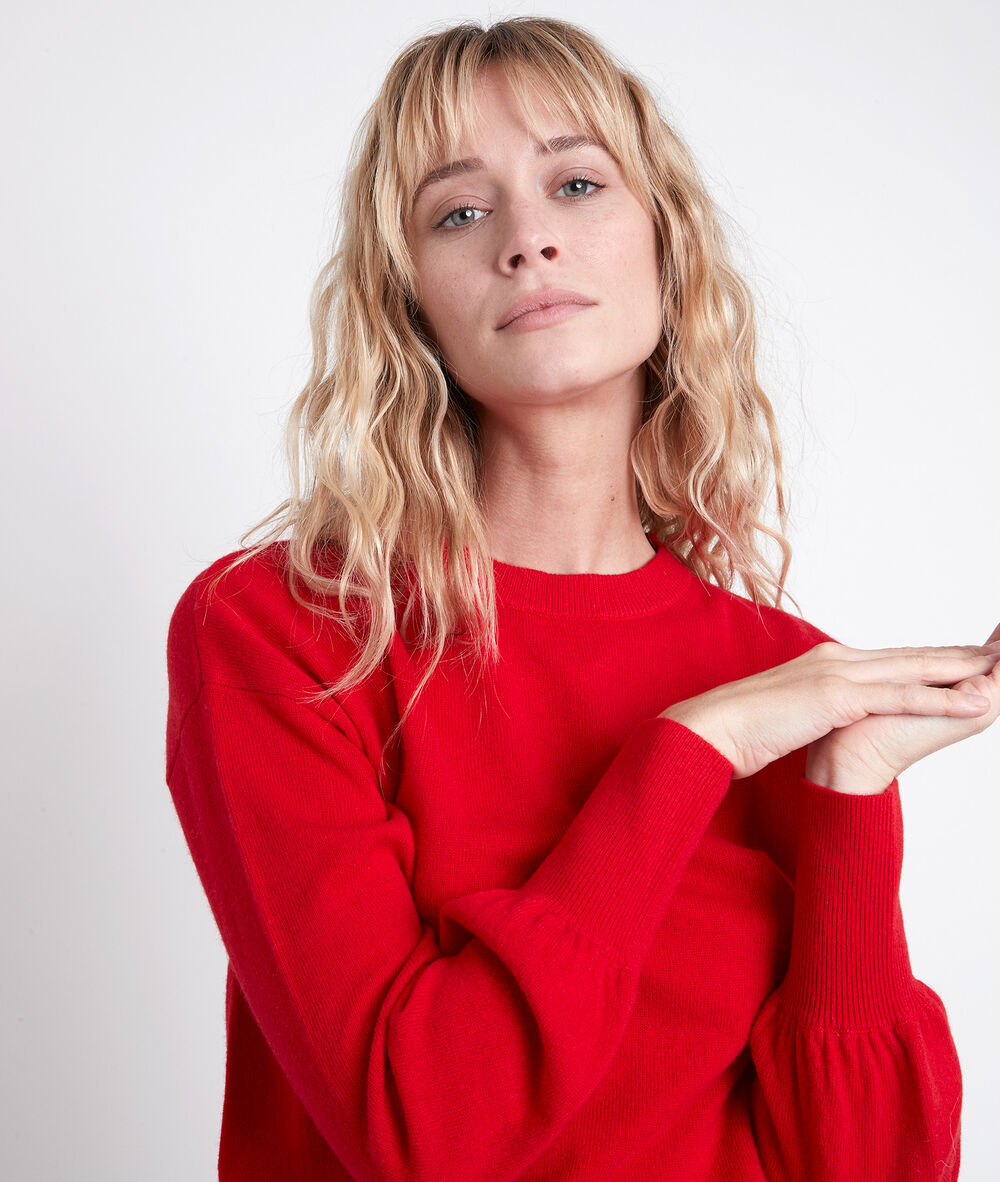 Alanis red wool and cashmere jumper rouge.