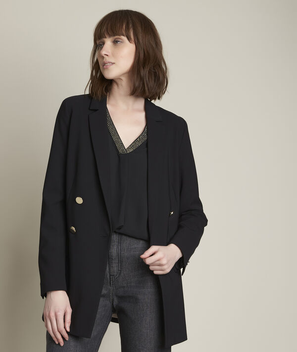 Edana black recycled polyester blouse  PhotoZ | 1-2-3