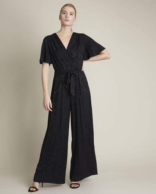 Rollande black loose-fitting wrap-over jumpsuit (1) - Maison 123
