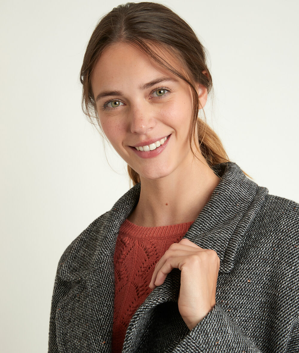 Oki patterned wool coat ficelle.