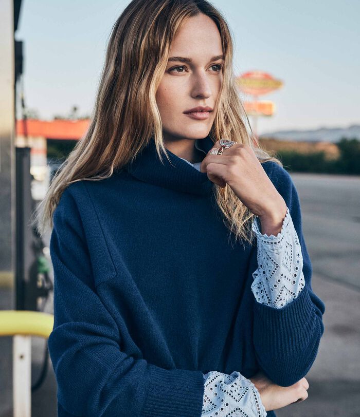 BASTIAN blue responsible wool pullover