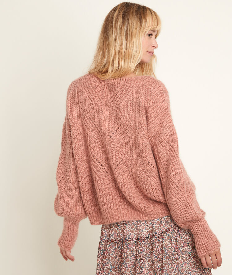 Rain mohair blend pullover blush.