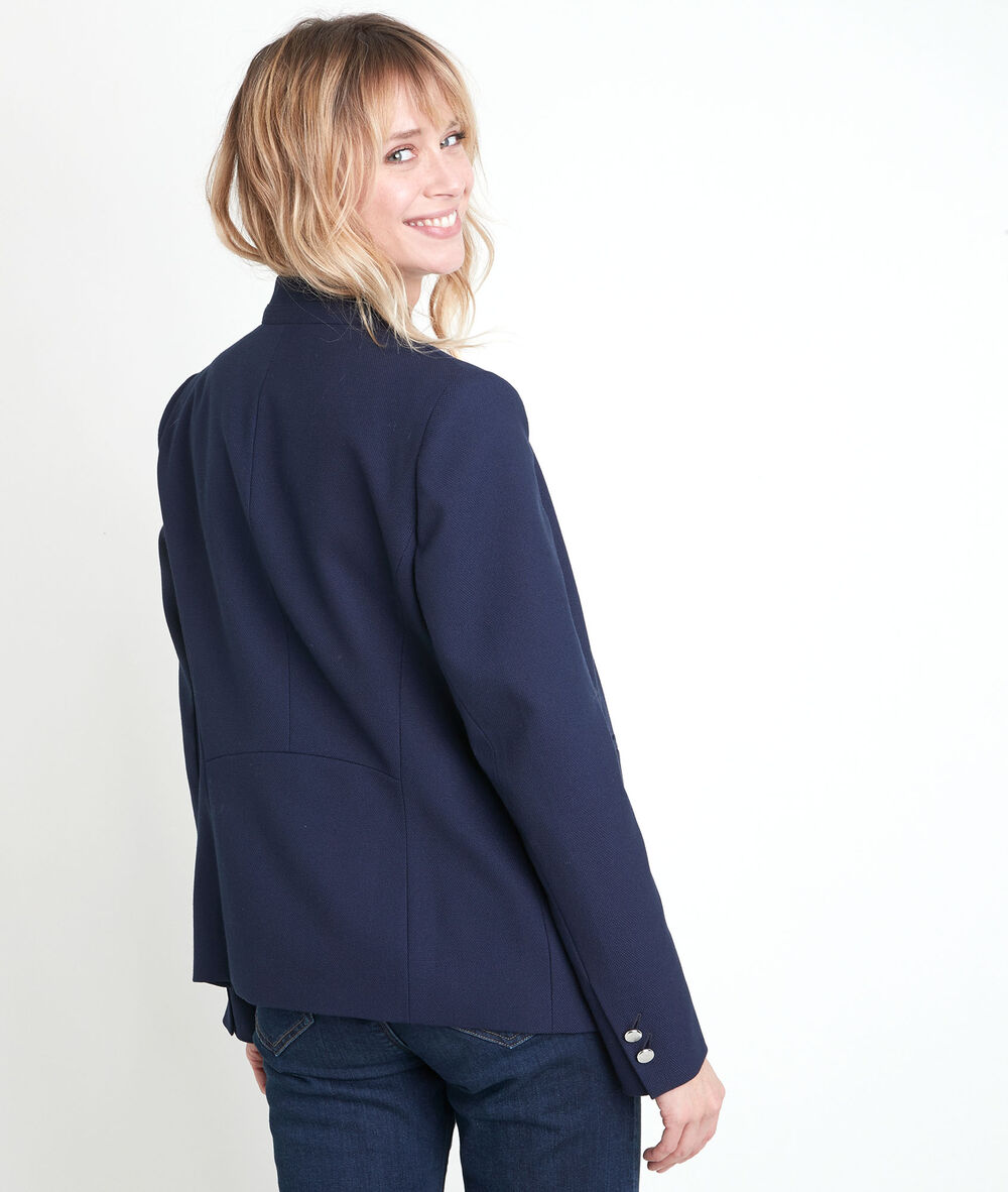 Precious navy piqué jacket marine.