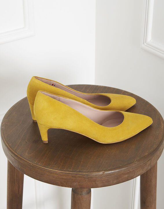 Lili yellow suede leather high heels | 1-2-3 Lili yellow suede leather high heels PhotoZ | 1-2-3