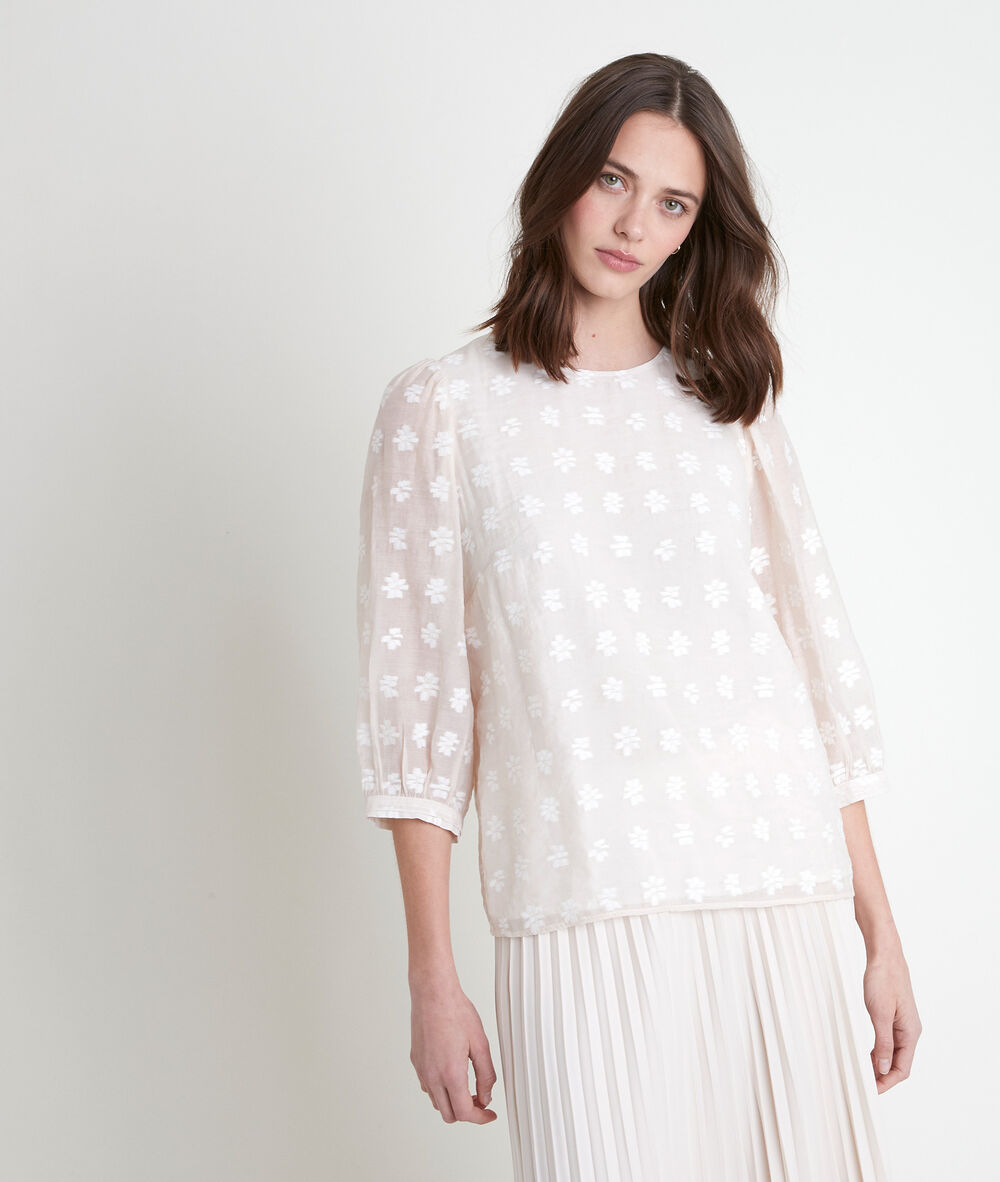 Tahel ecru embroidered top ecru.