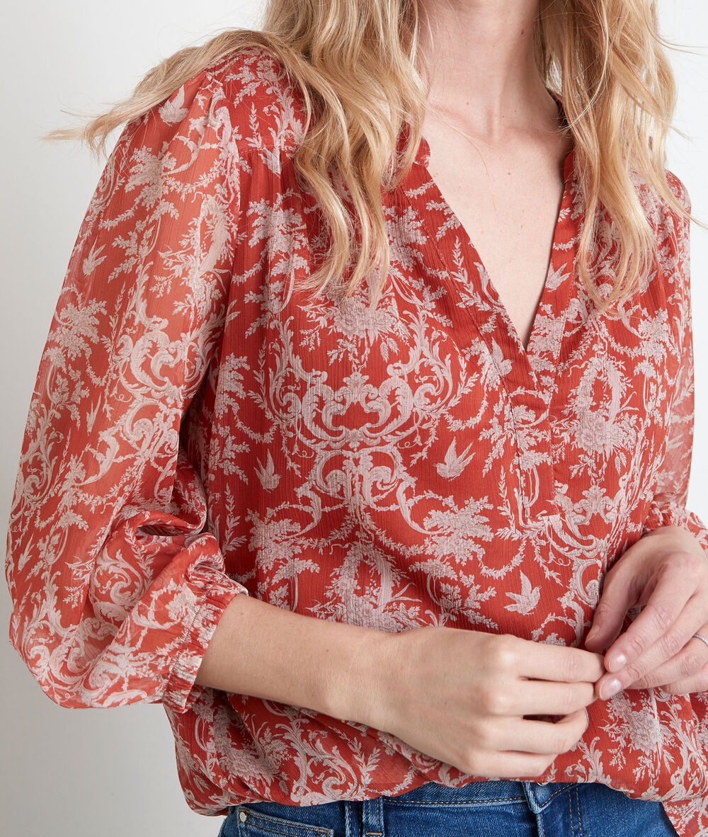 Elsa orange printed blouse goyave.