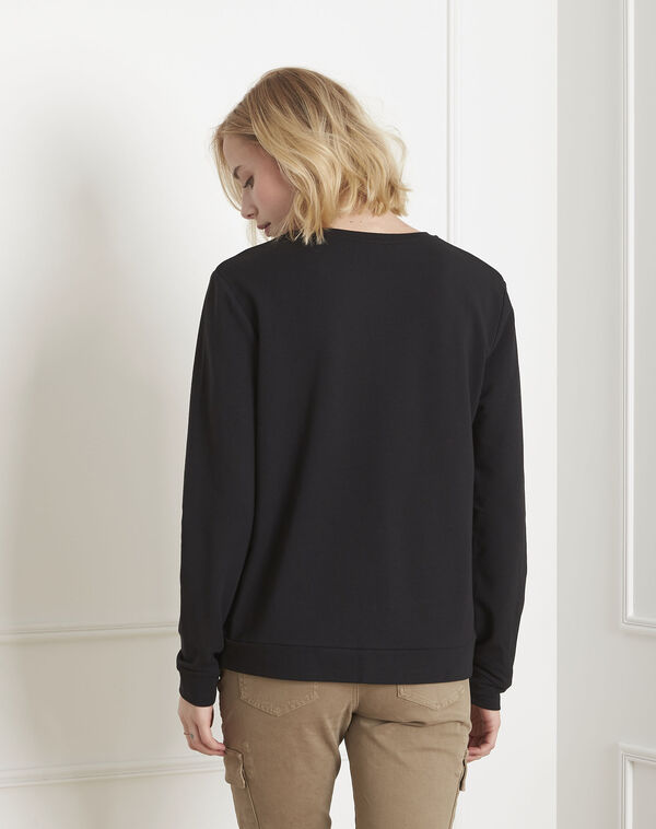 Planete black tiger print sweatshirt black.