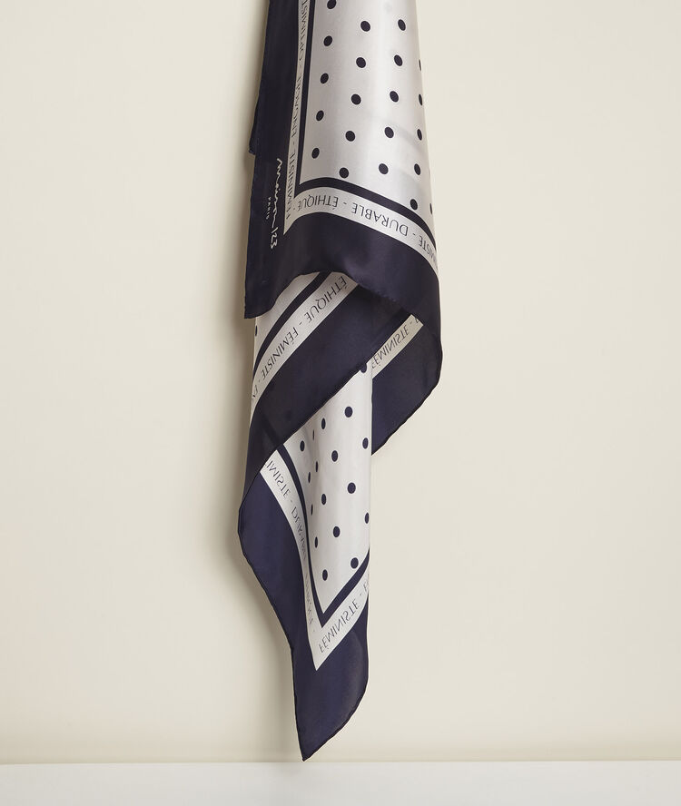 Ornella printed silk square  nude.