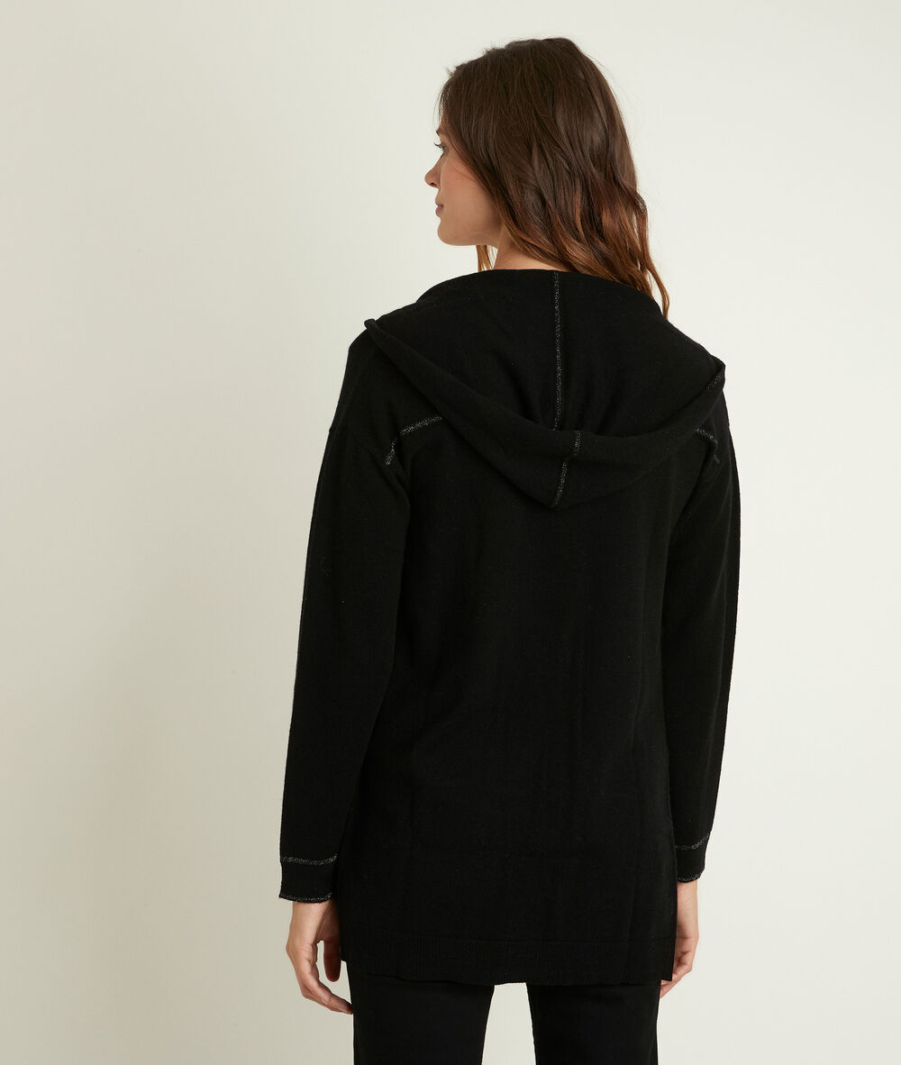 Ruth wool and cashmere cardigan noir.