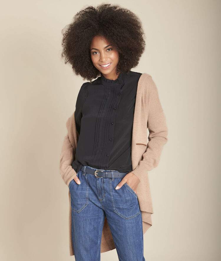 Mottene black silk blouse black.