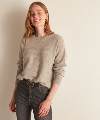 Bettany grey recycled cashmere jumper PhotoZ | 1-2-3