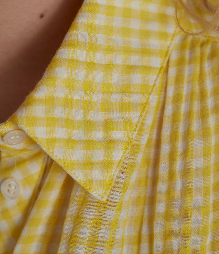 Tabata yellow and white gingham cotton shirt PhotoZ | 1-2-3