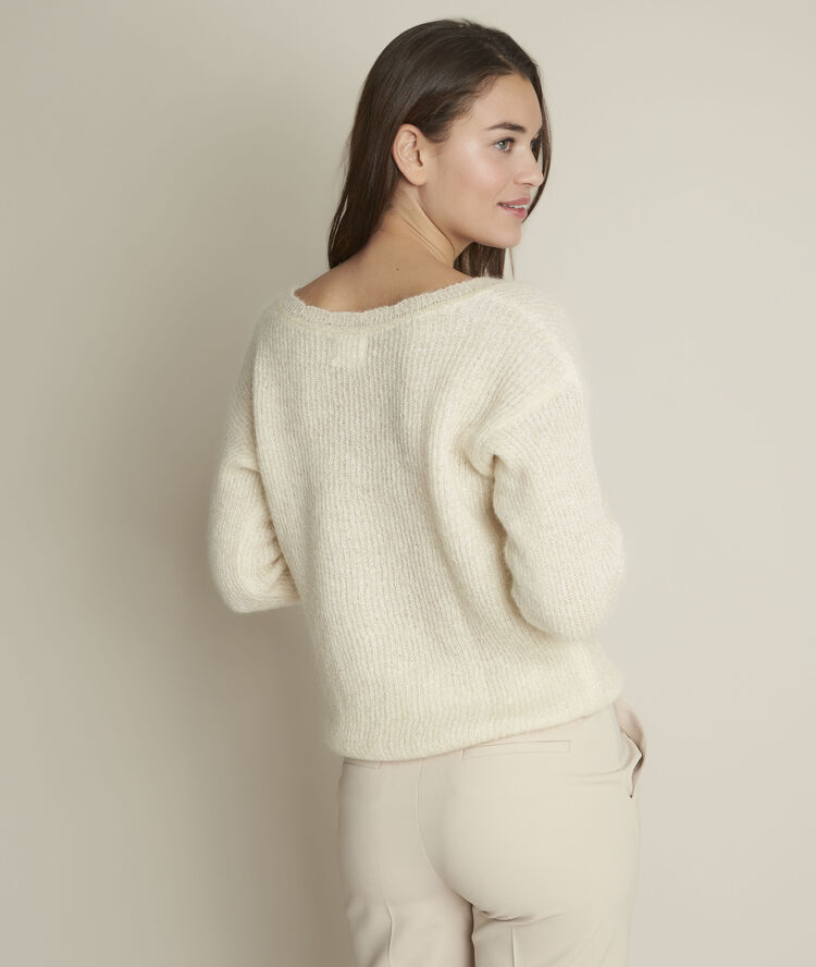 Flambeur ecru lurex pullover ecru.
