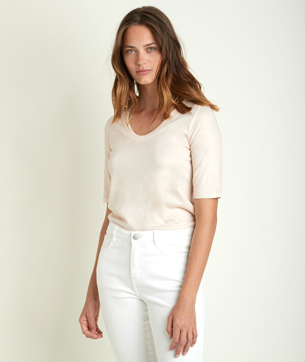 Romina glossy nude T-shirt | 1-2-3 Romina glossy nude T-shirt PhotoZ | 1-2-3
