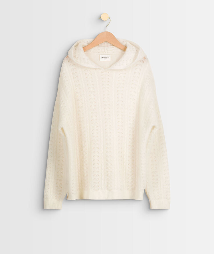 Raquel ecru hooded pullover ecru.