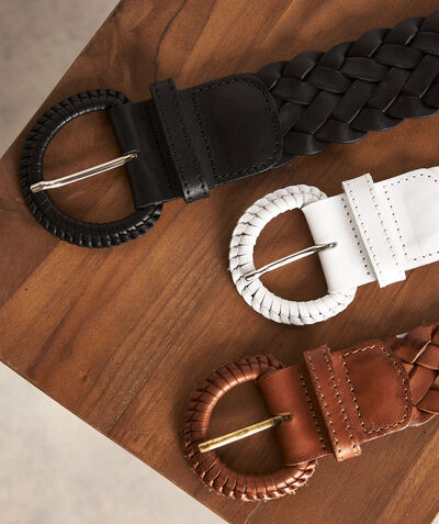 Ebene black braided leather belt PhotoZ | 1-2-3