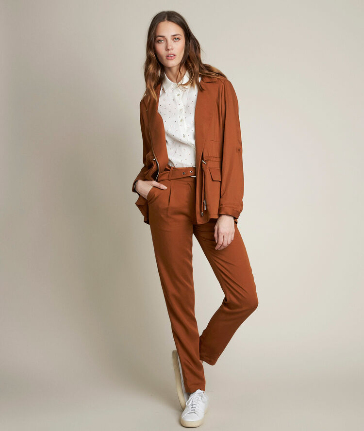 Issel tencel chinos. cinnamon.