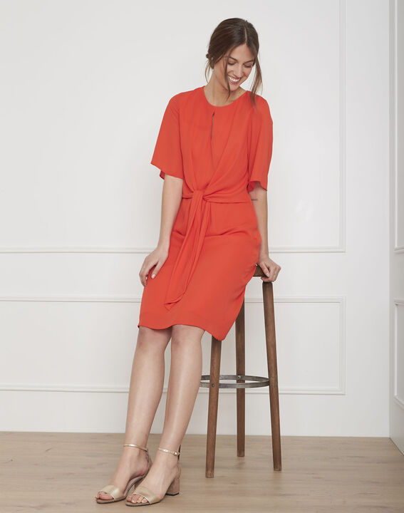 Hermine red draped dress | 1-2-3 Hermine red draped dress PhotoZ | 1-2-3