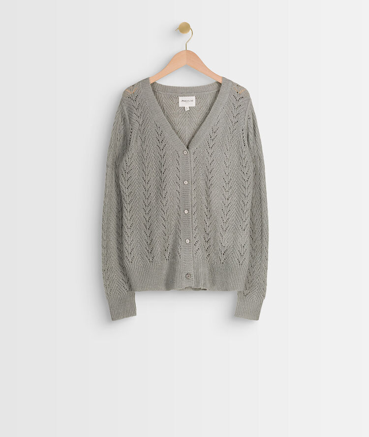 Robbie openwork glitter cardigan chine clair.