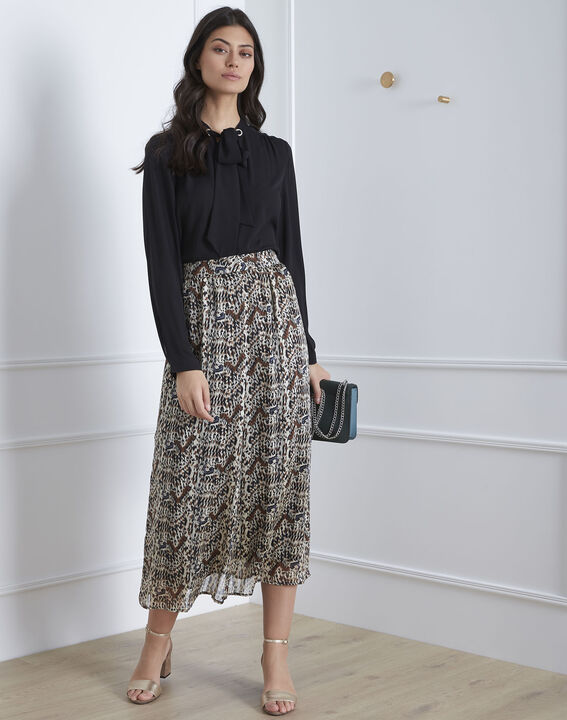 Safary long black print skirt | 1-2-3 Safary long black print skirt PhotoZ | 1-2-3