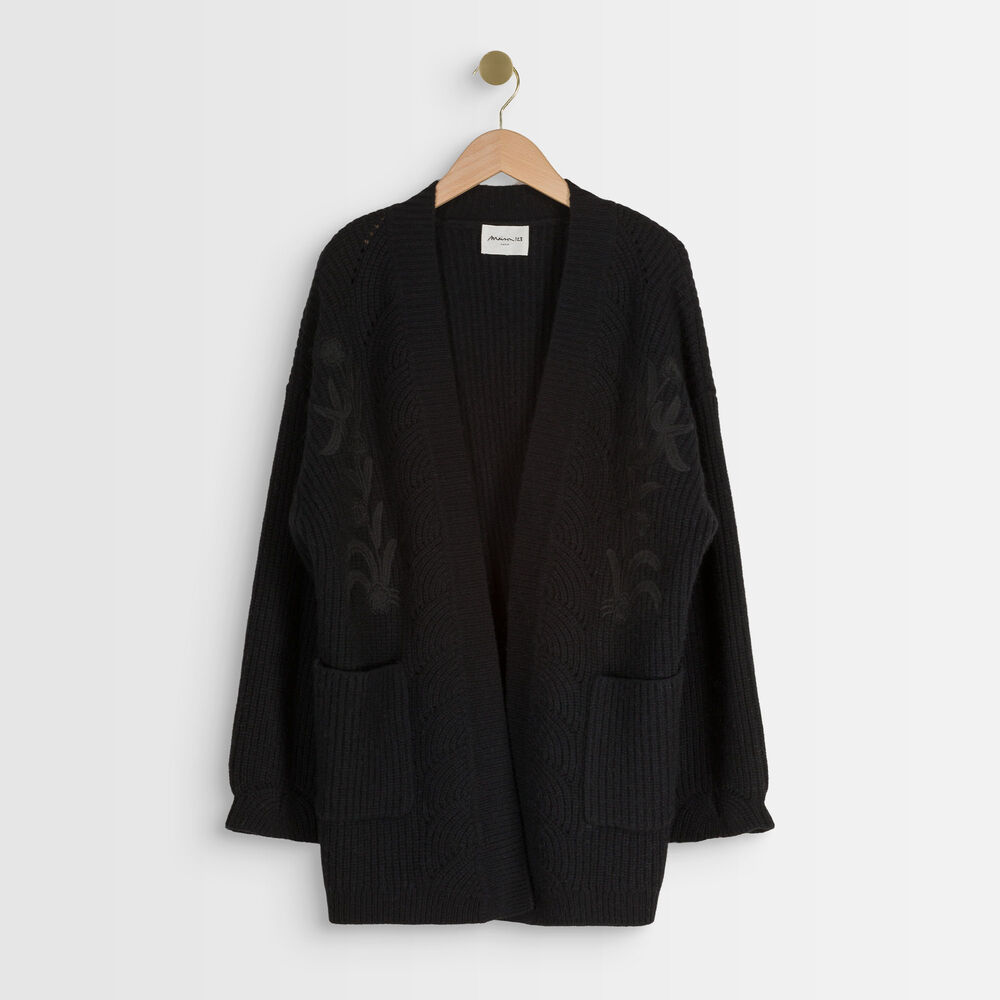 Alexy black wool-blend cardigan noir.