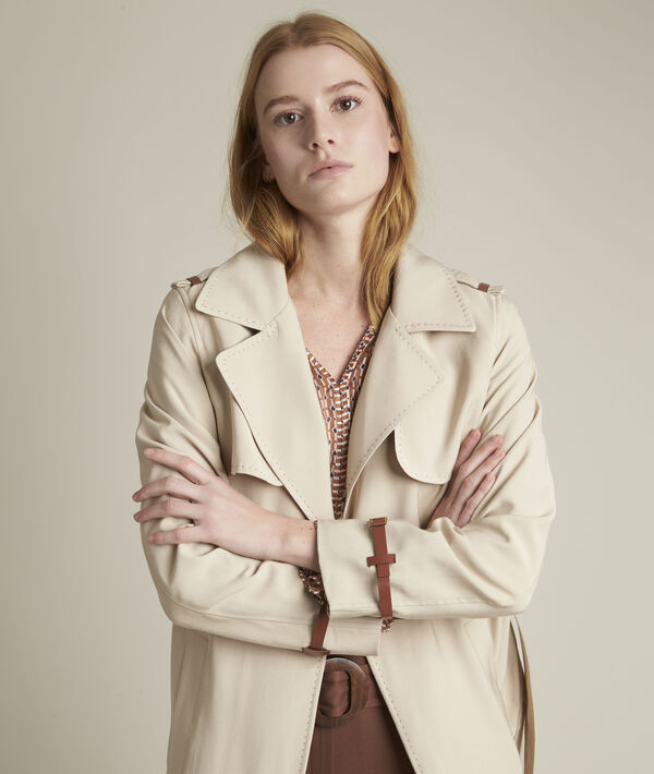 Fanny beige belted trench coat | 1-2-3 Fanny beige belted trench coat PhotoZ | 1-2-3