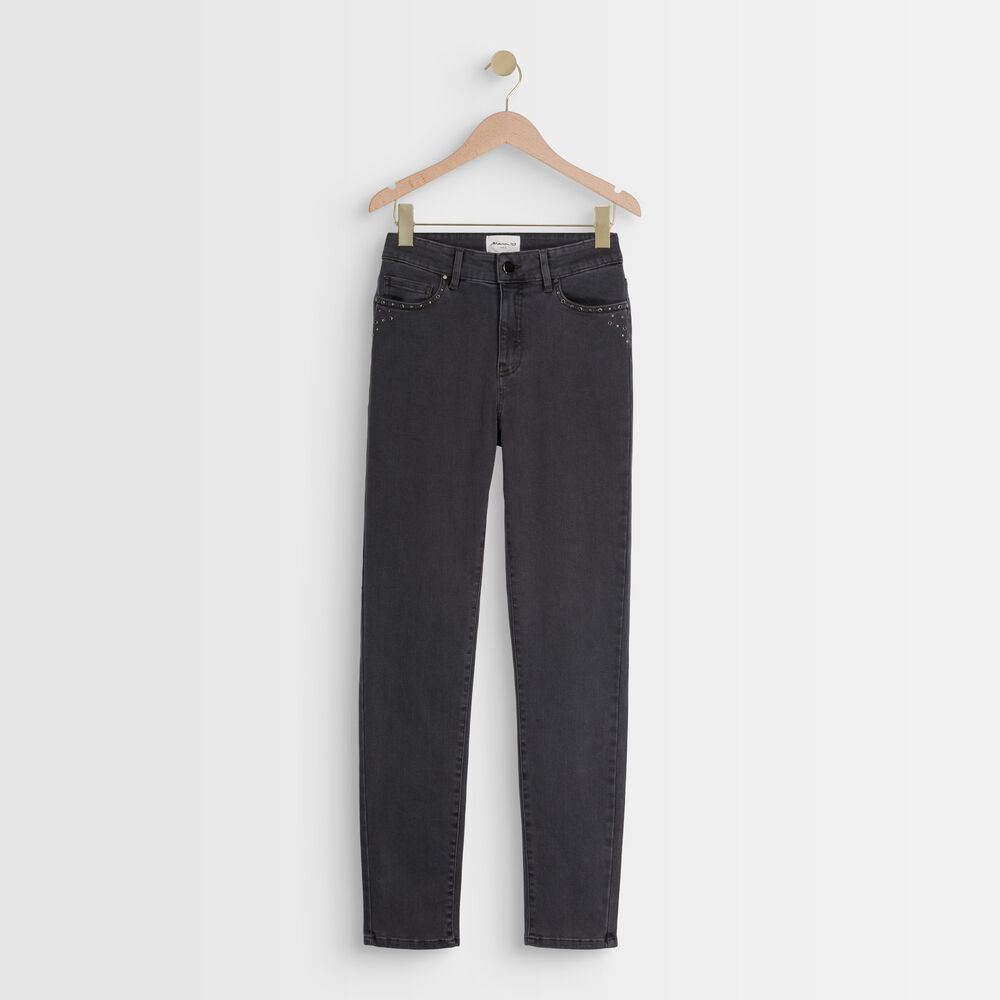 The iconic cosmo slim-fit jeans with mini studs chine fonce.