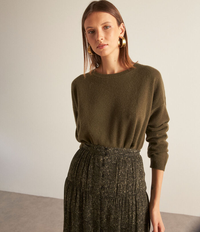 Bliss khaki recycled cashmere sweater