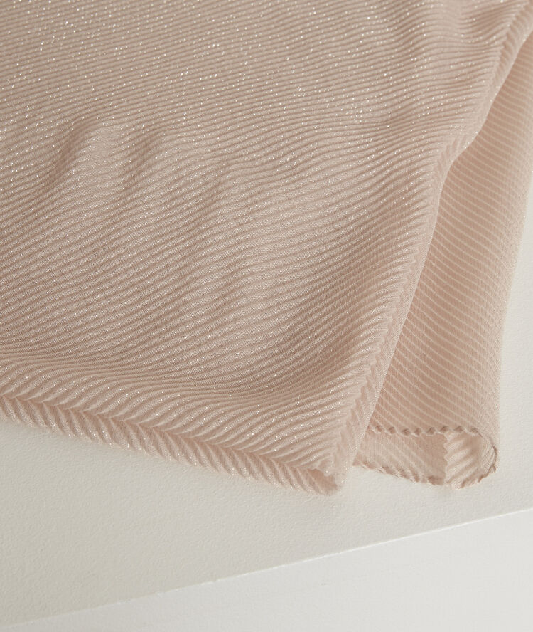 Greta pleated lurex scarf rose petal.