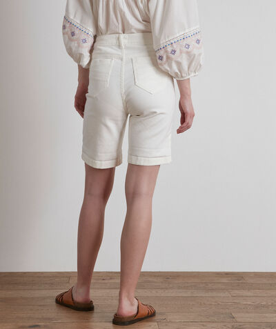 Carla off-white cotton bermuda shorts  PhotoZ | 1-2-3
