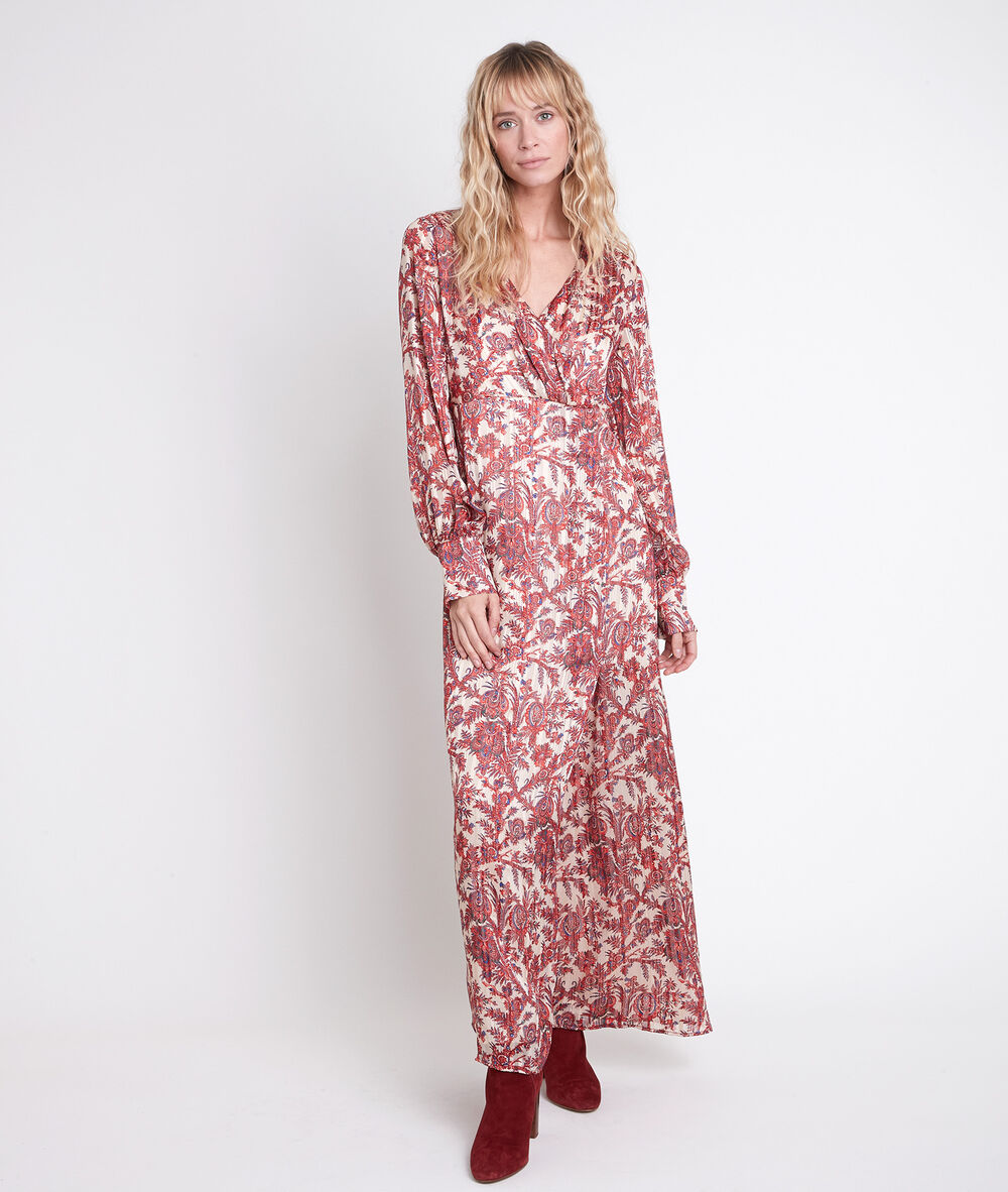 Cathel printed maxi boho dress rouge.