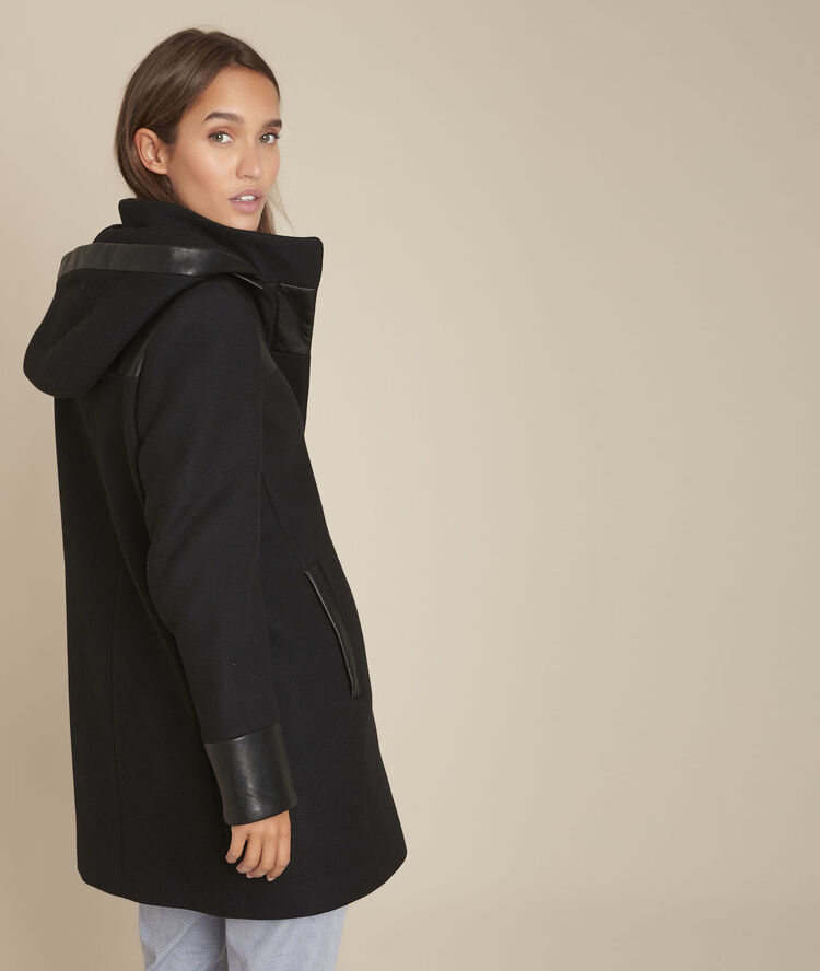 Princess black wool blend coat black.