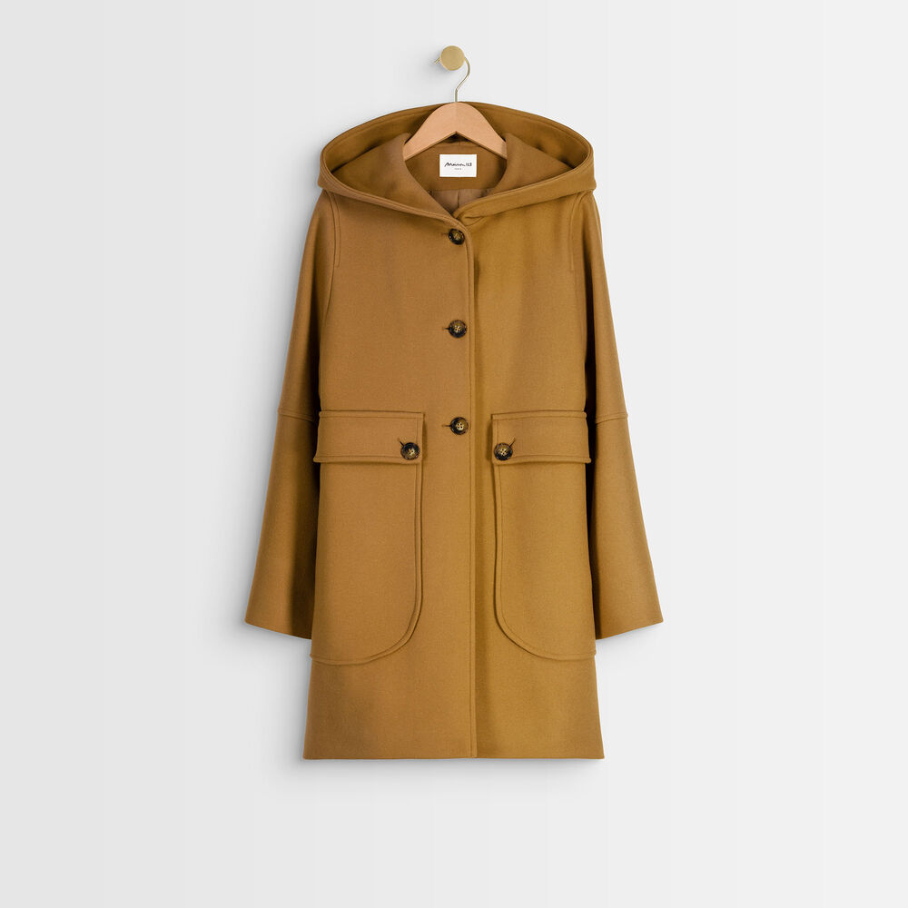 Ophelie camel hooded wool coat camel clair.