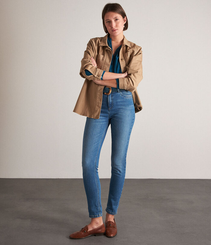 Suzy distressed stonewashed eco-friendly slim-fit jeans