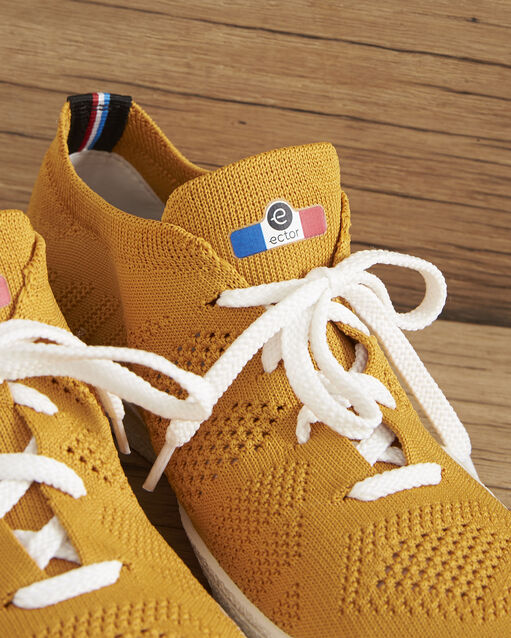 Ector yellow knitted trainers buttercup.