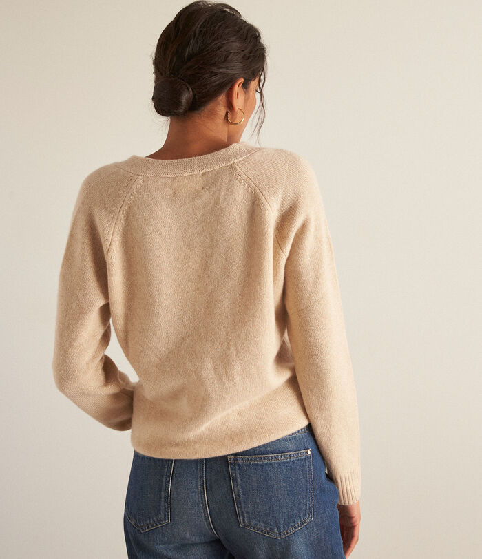 Bea natural recycled cashmere jumper PhotoZ | 1-2-3