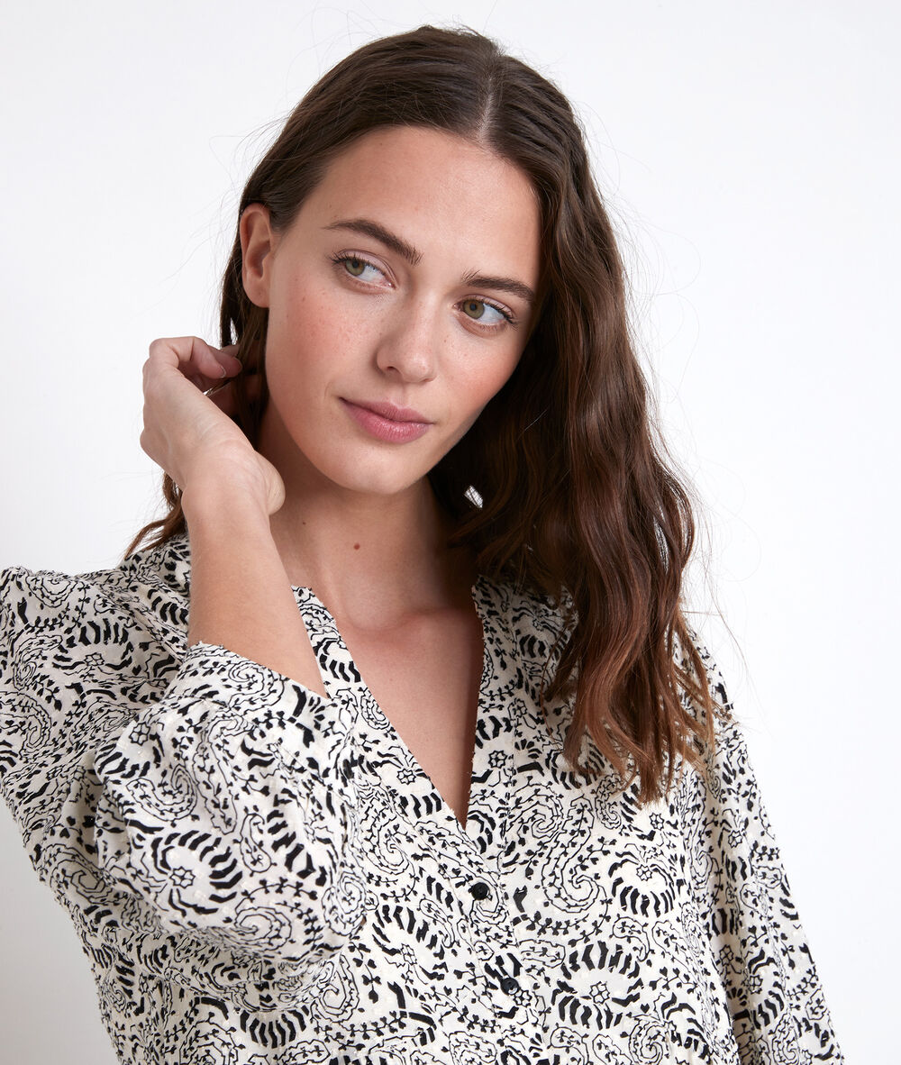 Calypso ecru printed dress ecru.