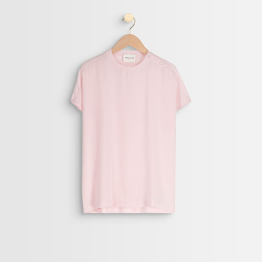 Willa pink two-fabric t-shirt rose.