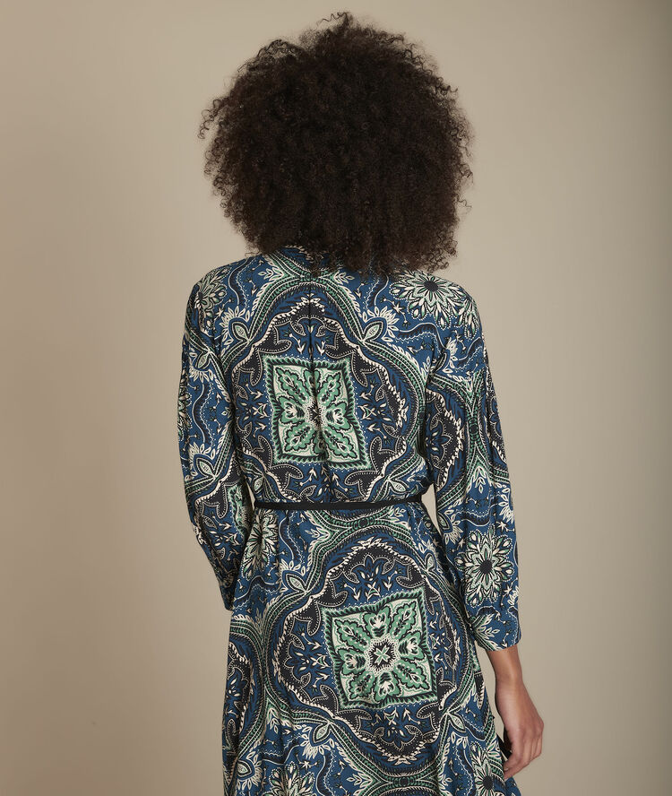 Ida paisley print dress navy.