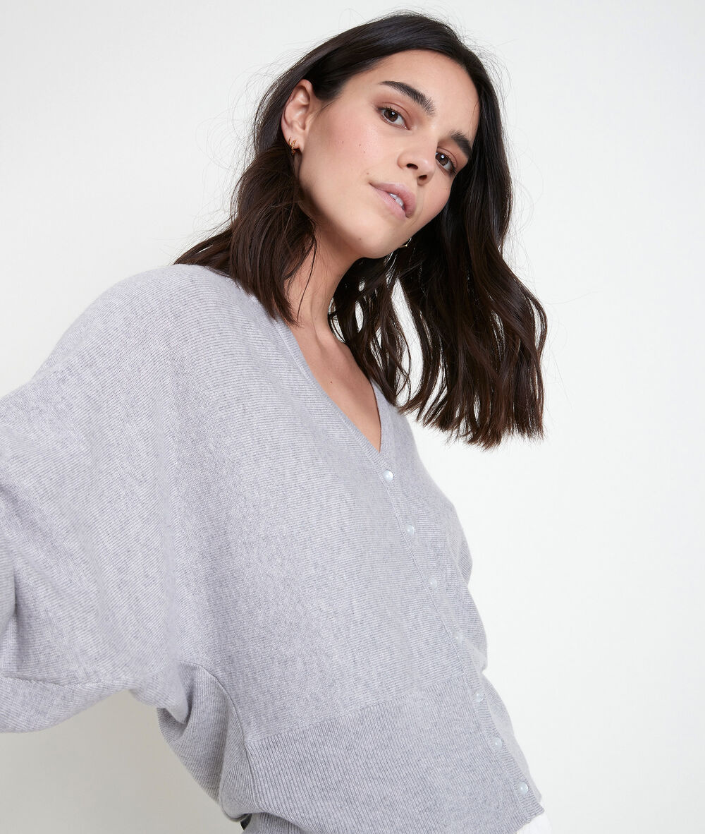 Aldo grey recycled polyamide cardigan gris chine.