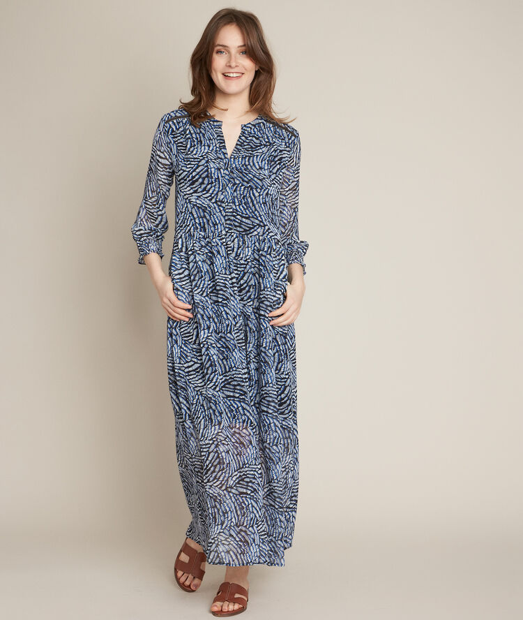 Libra printed maxi dress light duck egg blue.