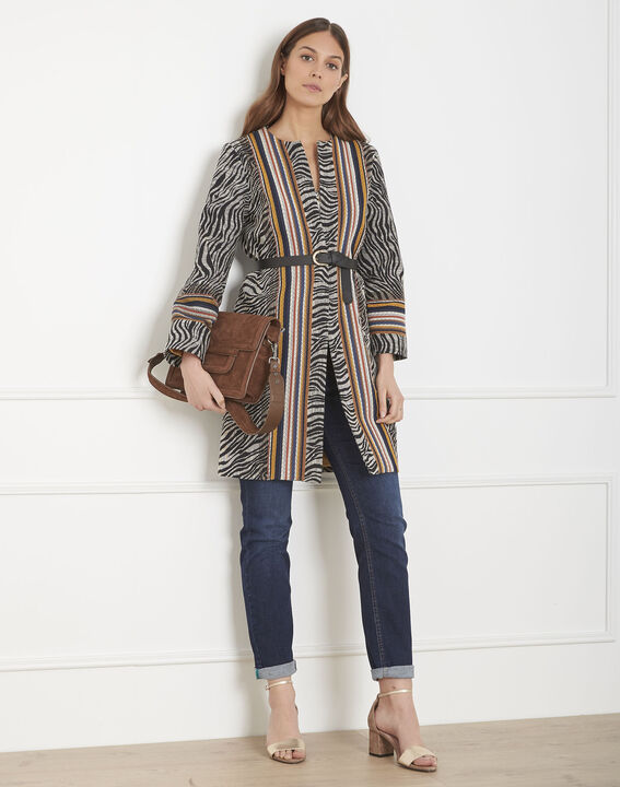 Falco ethnic print jacquard coat | 1-2-3 Falco ethnic print jacquard coat PhotoZ | 1-2-3