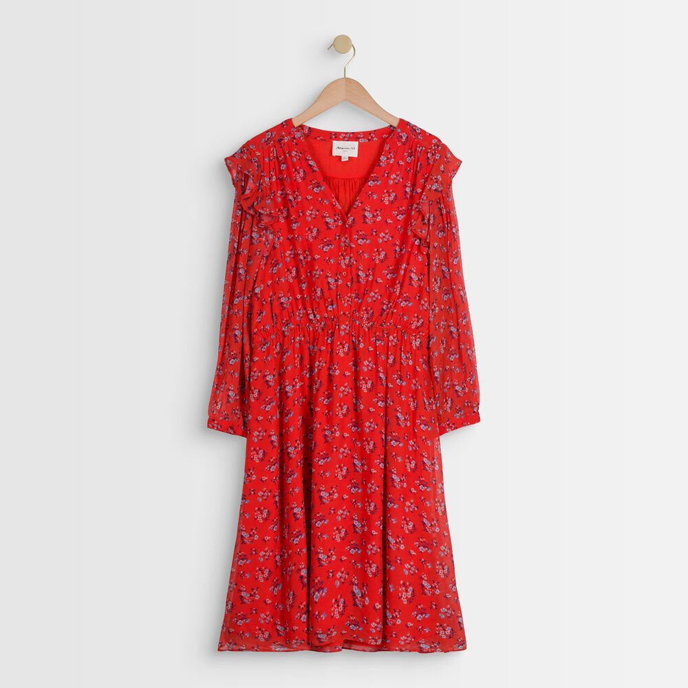 Livie guava-coloured printed dress goyave.