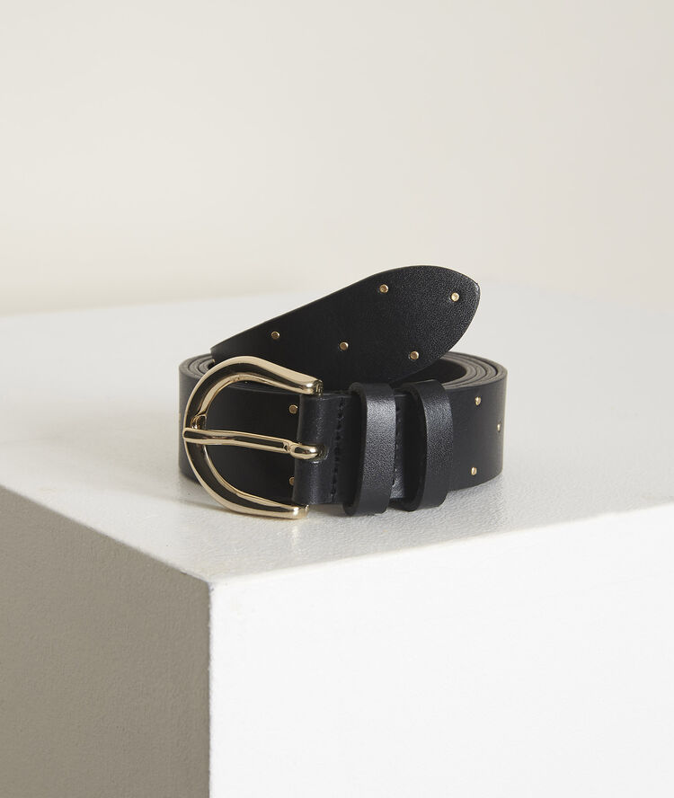 Arock black leather belt black.