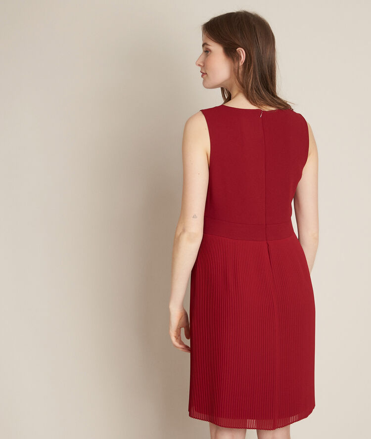 Orlande red pleated dress lagoon.