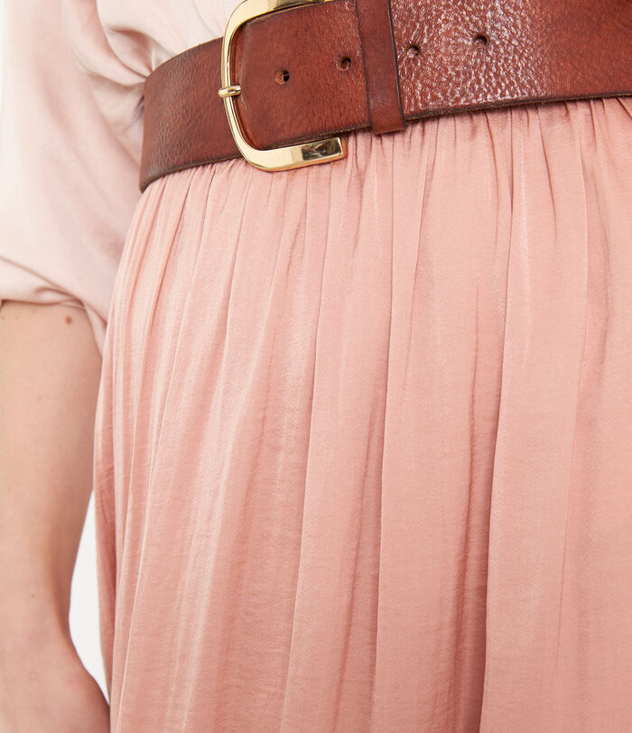 ELECTRA powder pink satin-look midi skirt  PhotoZ | 1-2-3